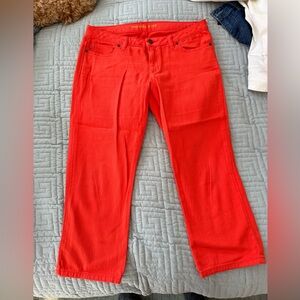Michael Kors Vibrant Orange Cropped Jeans